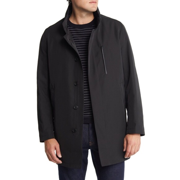 Nordstrom Men's Preston Raincoat BLACK CAVIAR Size X-Large NWT - Picture 1 of 11